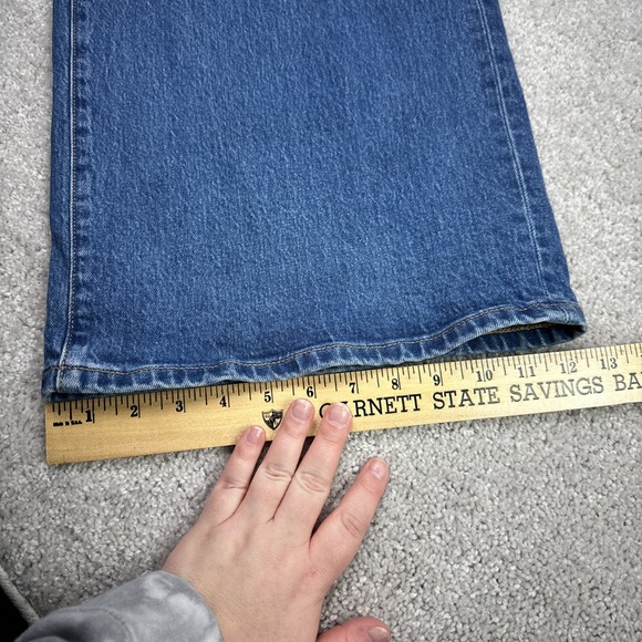 Pink Victoria's Secret Jeans Size 18 Blue Wide Leg High Rise Denim Stretch - Picture 8 of 8